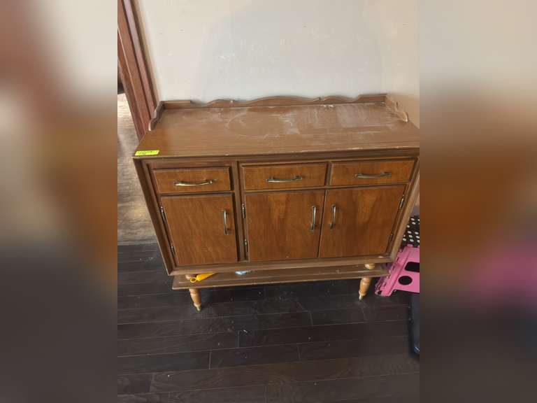 Wooden storage cabinet with 3 drawers and 3 cabinet doors