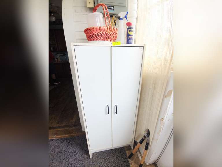 White storage cabinet