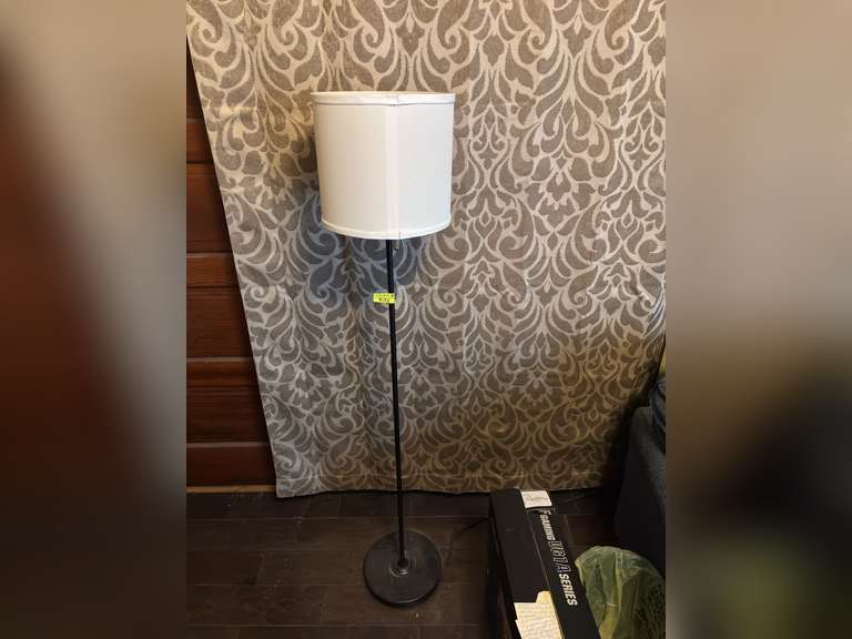 Black metal floor lamp