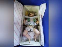 Box lot of Mason Jars and tub of various dolls