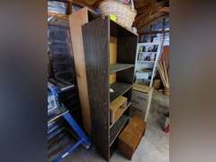Group of wooden shelf etc.
