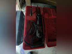 Tool box of sockets, Craftsman Reciprocating Saw, and Toolbox of Misc.
