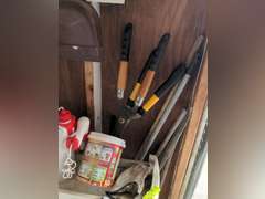 Organizer with gardening supplies