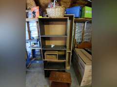 Group of wooden shelf etc.