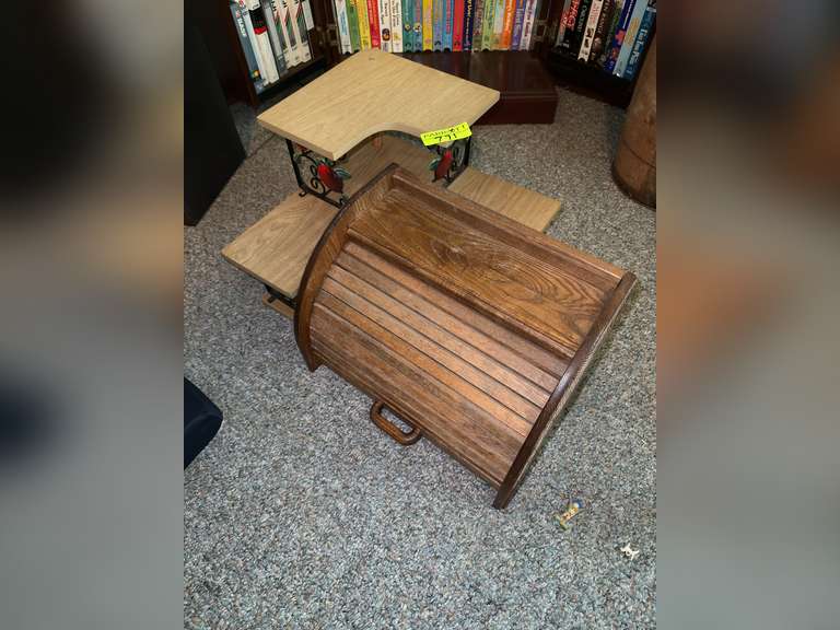 Bread Box and Decorative Wooden Shelf
