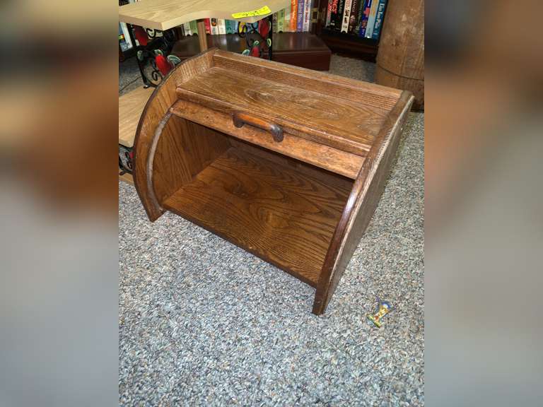 Bread Box and Decorative Wooden Shelf