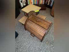 Bread Box and Decorative Wooden Shelf