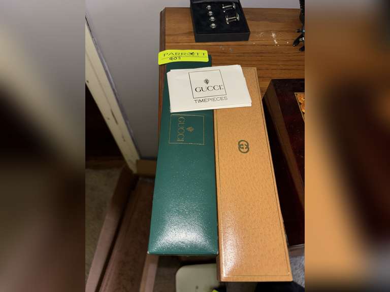 2 Gucci watch cases (green & brown)