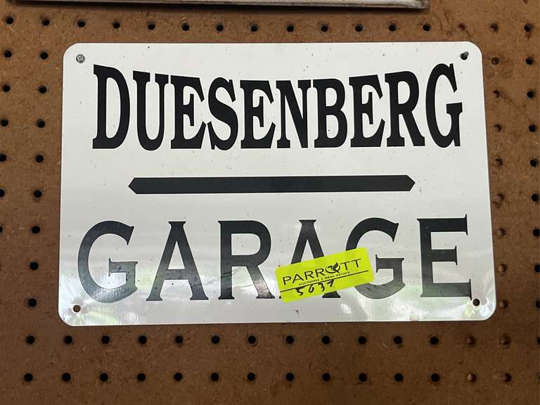 Duesengerg Garage metal sign