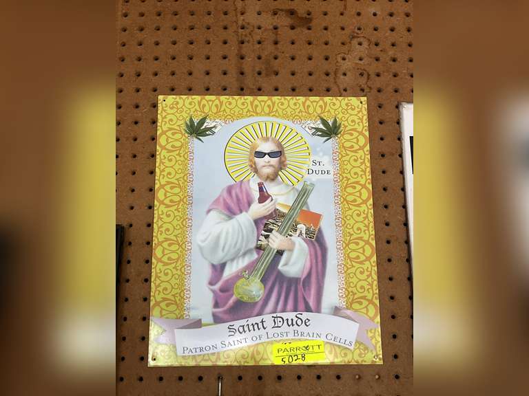 Saint Duse Patron Saint of lost brain cells sign