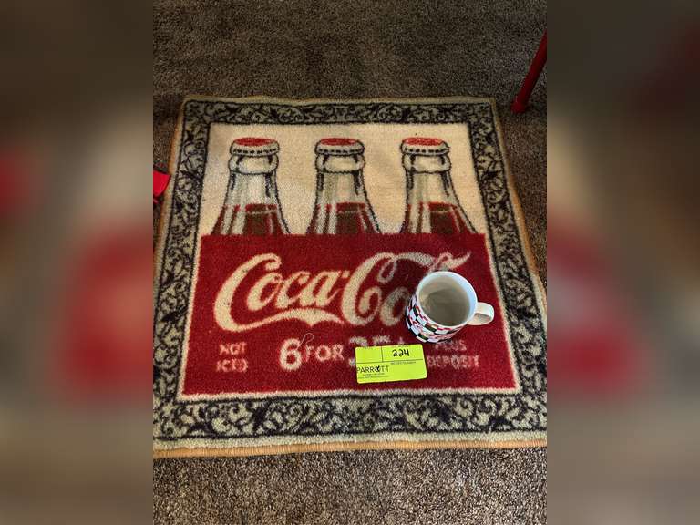 Coca cola rug with mug