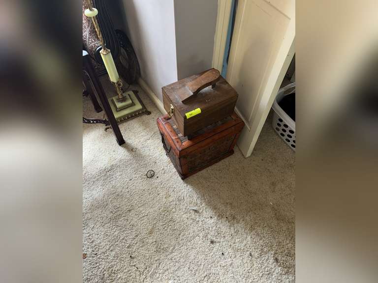 Wooden shoe shiner & decorative crate