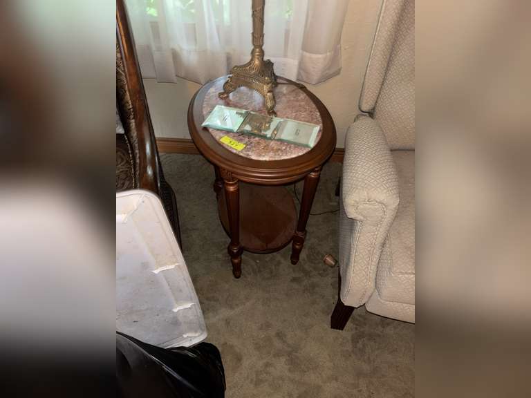 Occasional table with marble insert