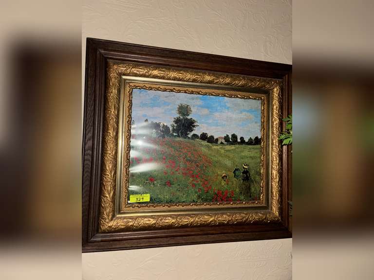 Ornate framed rose painting