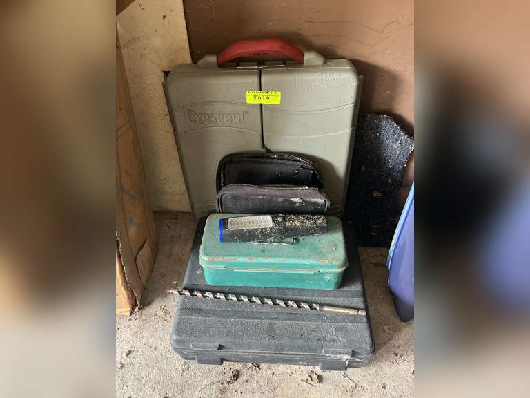 Various tools in boxes
