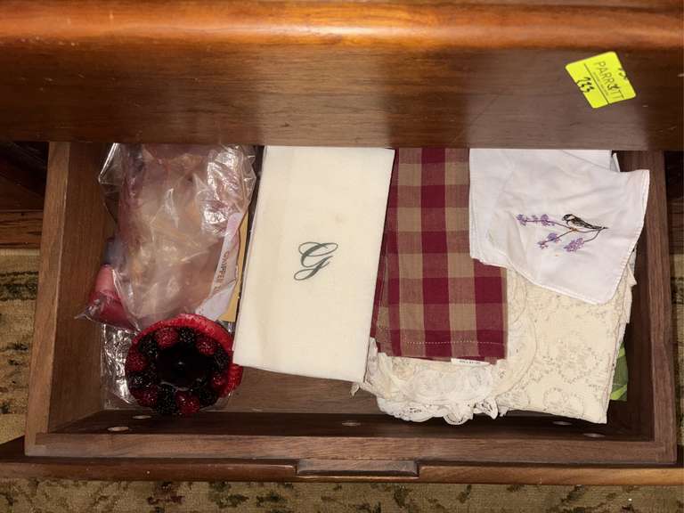 Drawer of napkins and linens