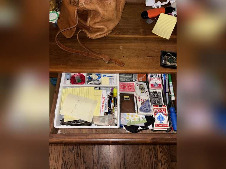 Contents of cabinet (office supplies)