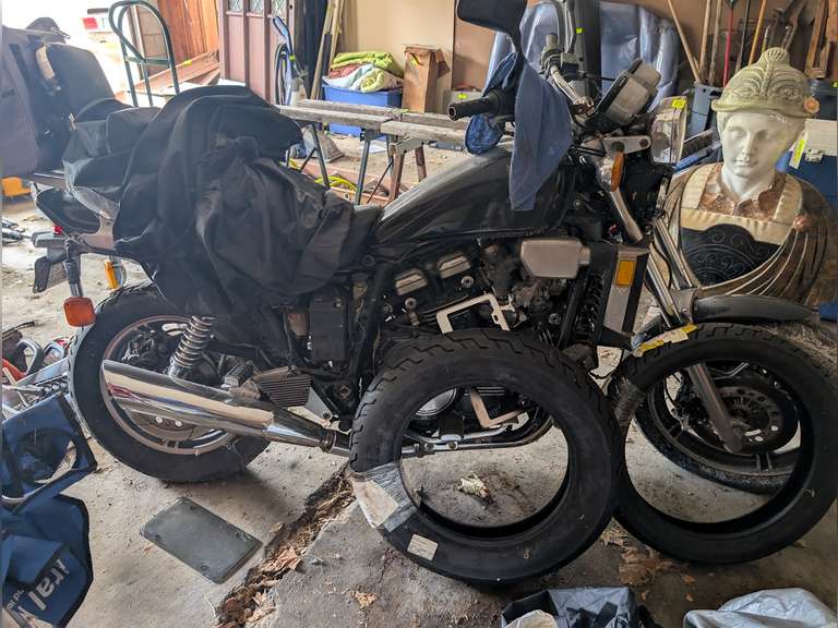 1983 Honda Magna V65 Motorcycle, showing 65,606, being with new replacement Front and Rear Tires