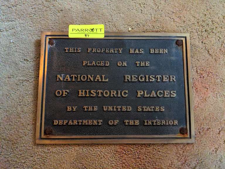 National Register Of Historic Places Plaque
