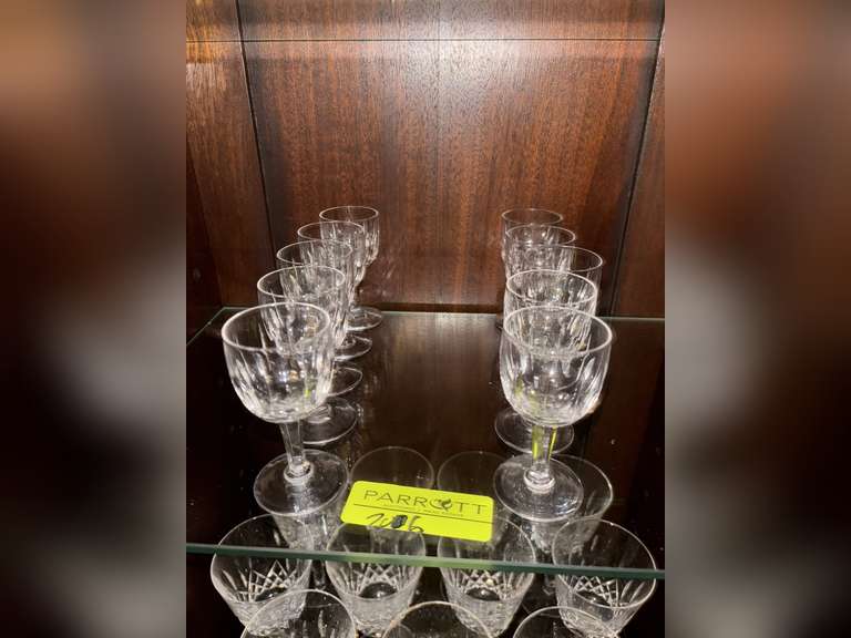 10 Waterford stemmed shot glasses