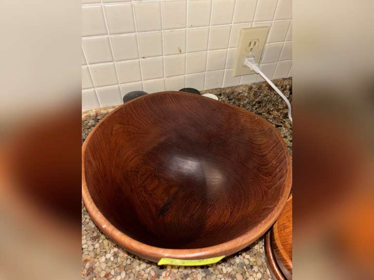 3 Genuine good wood teak bowls