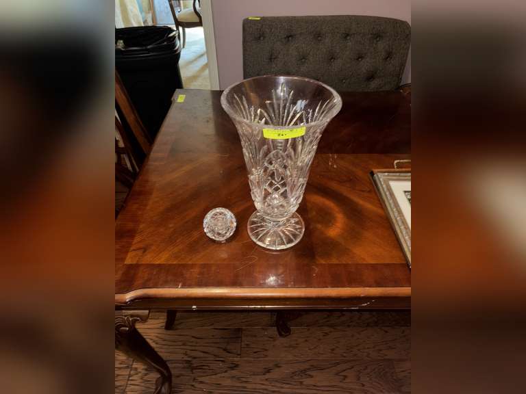 Large Waterford vase with damage around lip