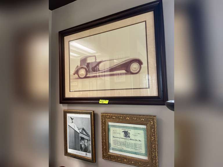 3 Duesenberg and rolls Royce art pieces