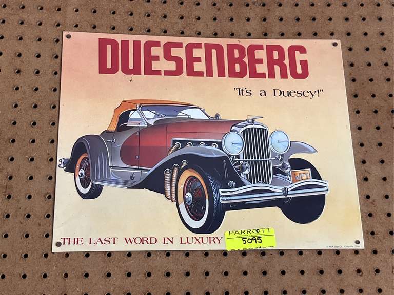 Duesenberg metal sign