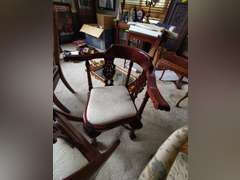 Antique Carved Dining Chairs and Carved Corner Chair
