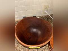 3 Genuine good wood teak bowls