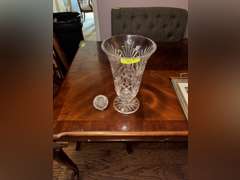 Large Waterford vase with damage around lip