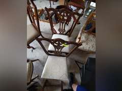 Antique Carved Dining Chairs and Carved Corner Chair