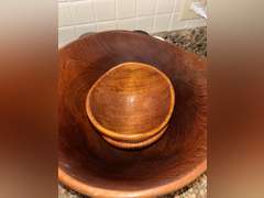3 Genuine good wood teak bowls