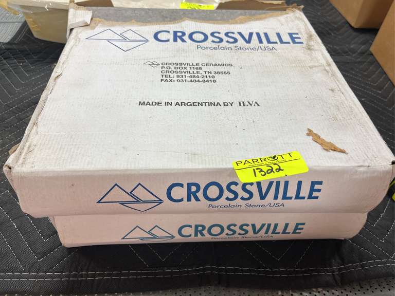 2 boxes of 9 crossville porcelain tiles  14x14x5/16