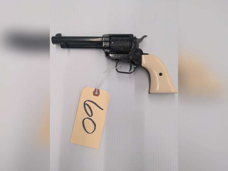 Heritage Rough Rider 22LR Single Action Revolver, 6 Shot, Synthetic Ivory Grips, Engraved Cylinder, Safety, Serial # E95736
