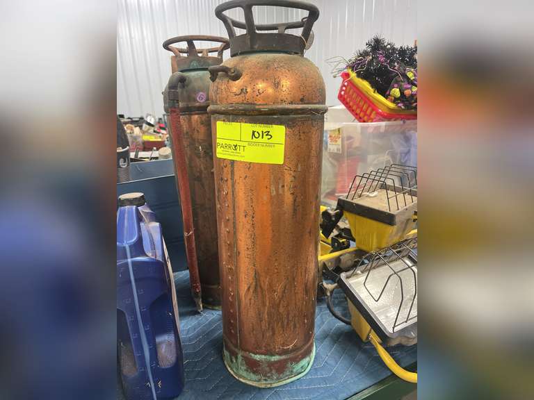 Two vintage fire extinguishers