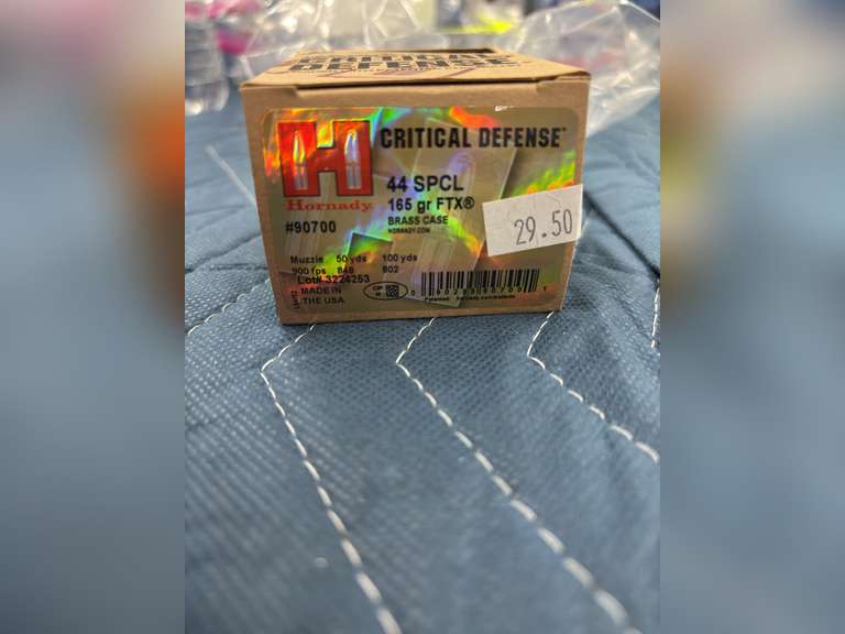 (20) Rounds of Hornady Critical Defense, FTX Bullets, 44 Special, 165 Grain FTX