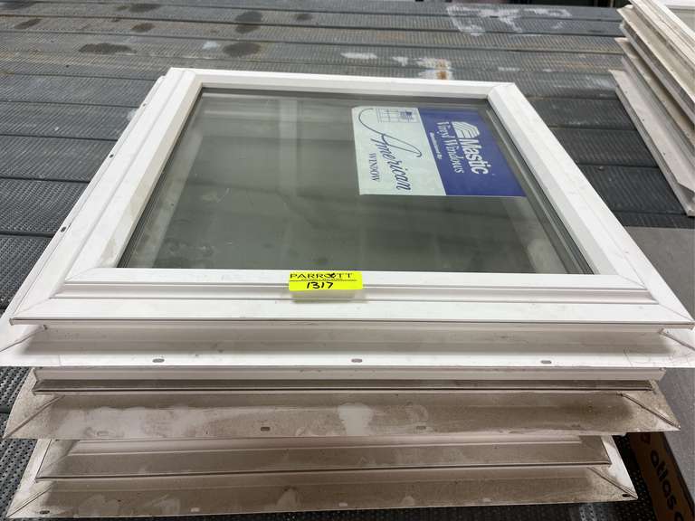 Stack of three 23 1/2 x 23 1/2 windows