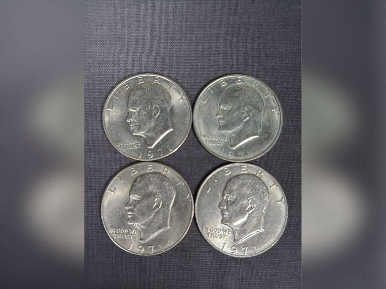 4 1971 Eisenhower Dollar Coins