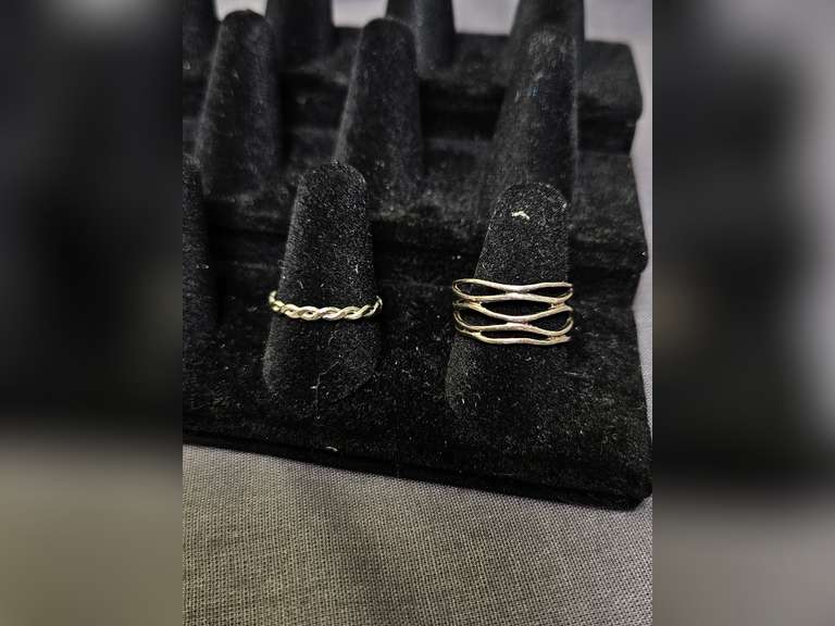 2 Silver Rings, 1 Marked 925, other 930