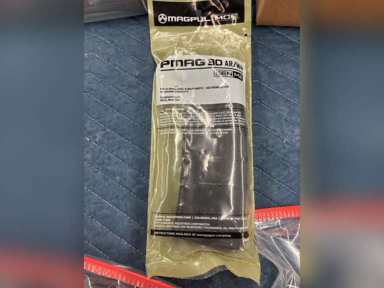 (5) Magpul PMAG 30 AR / M4 Rifle Magazines, 5.56x45, 30 Round Capacity (ALL NEW & SEALED)