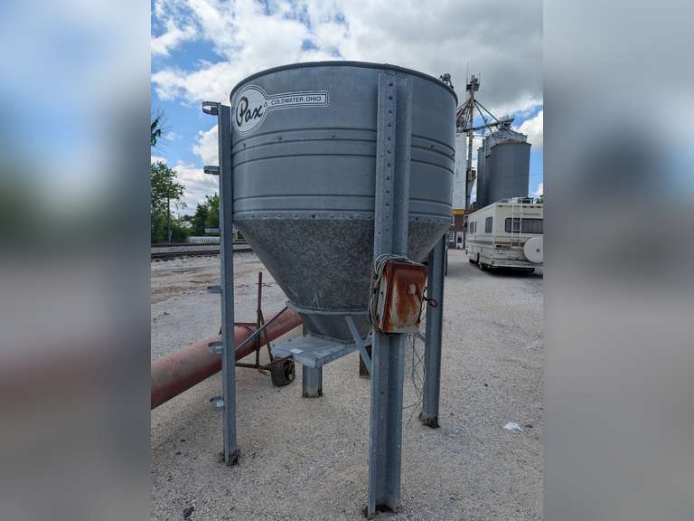 Small Galvanized (Pax) Hopper on Legs (Approx. 1 ton capacity)