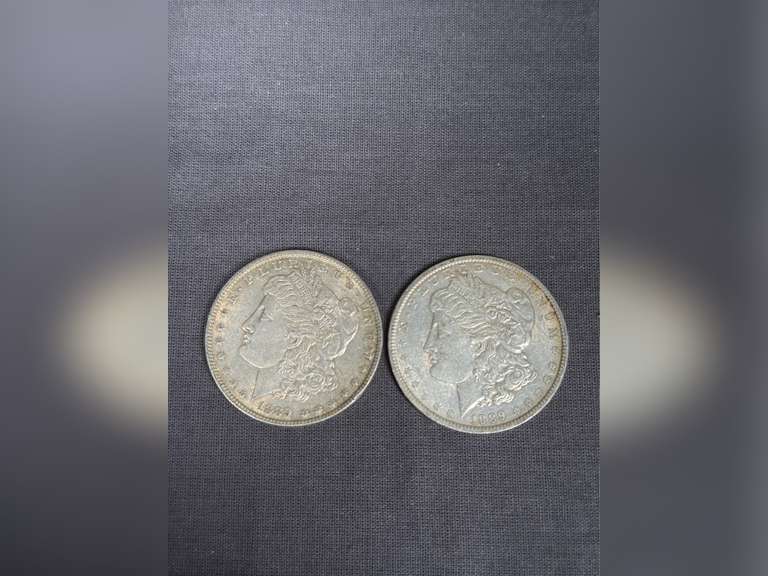 2 1889 Morgan Dollar Coins