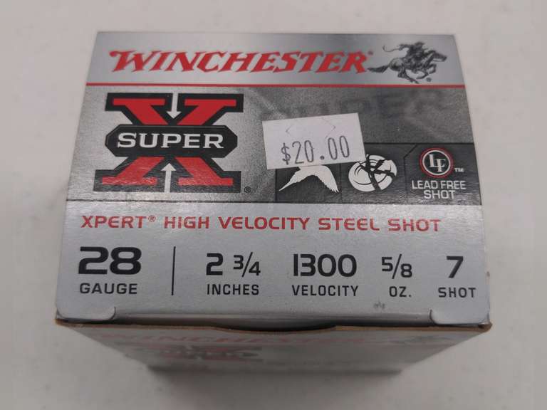 (25) Shells of Winchester Super X 28 Gauge, 2 & 3/4", 5/8 OZ., 7 Shot, Game & Target Loads