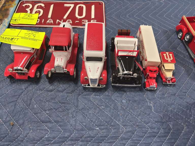 6 various scaled Hoosier vehicles