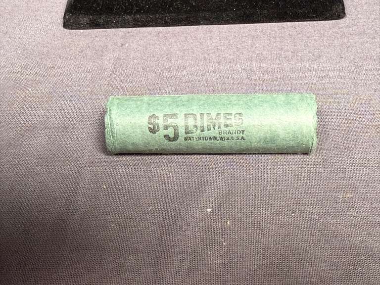 $5.00 Dime UNC Roll 50 coins, Mercury 1916 on one end and "D" on the other end. Unopened bank vault 