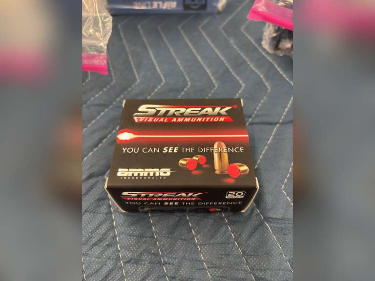 (1) Box of 20, 9MM, 124 Grain 'Tracer' Rounds, made by Streak Visual Ammunition (New & Sealed)
