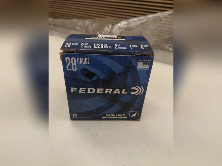 (25) Shells of Federal 28 Gauge, 2 & 3/4", 1 OZ., 6 Shot, Game Loads