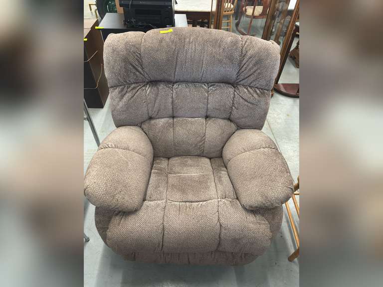 Upholstered tan recliner