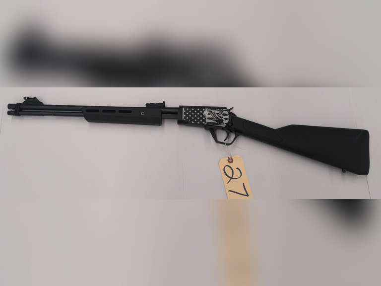 Rossi Model Gallery .22LR, Tube Fed Pump Action Action, Synthetic Stock with Bald Eagle & American Flag, Serial #7CG046110P